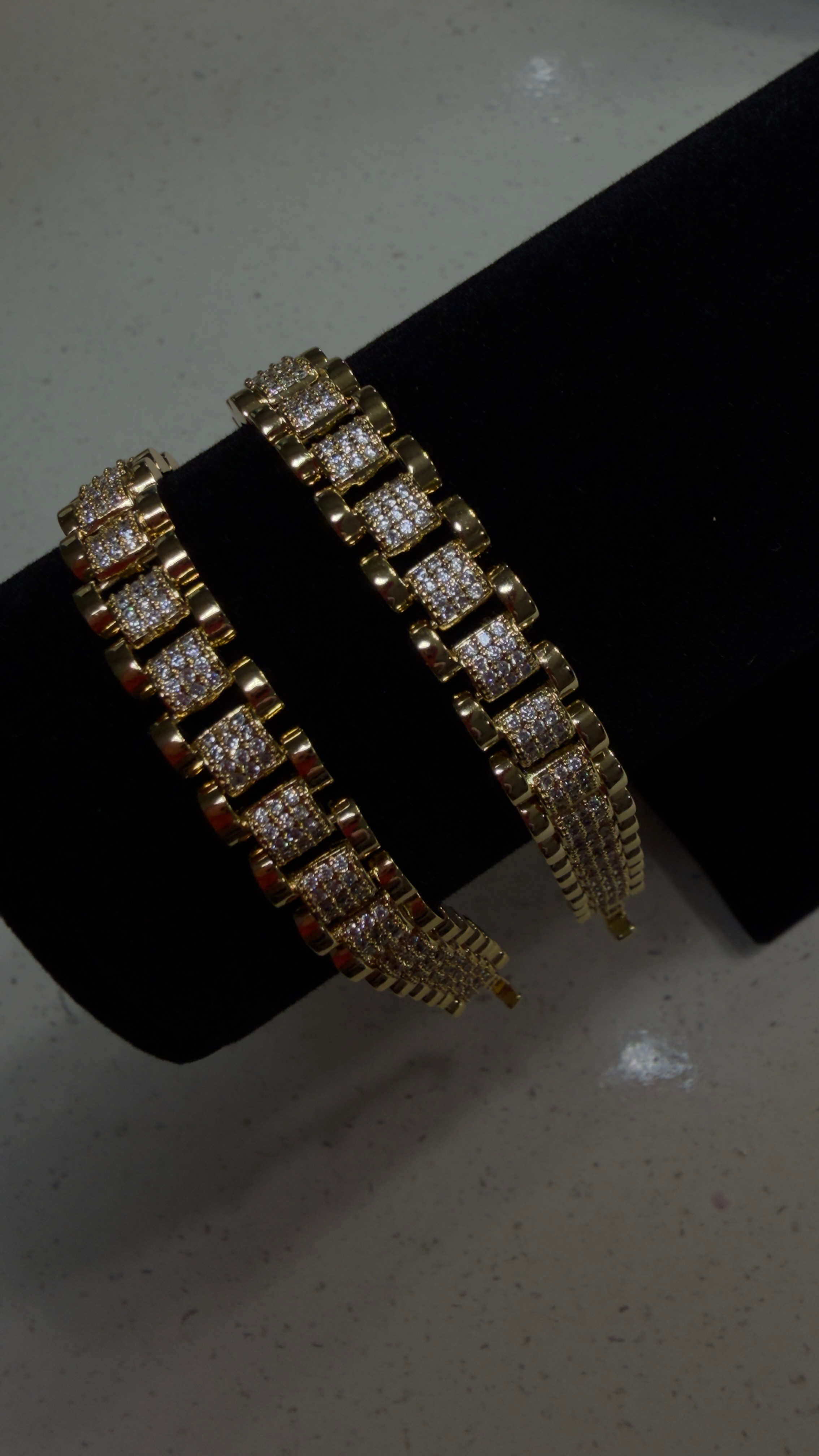 Gxld Pave Link Bracelet