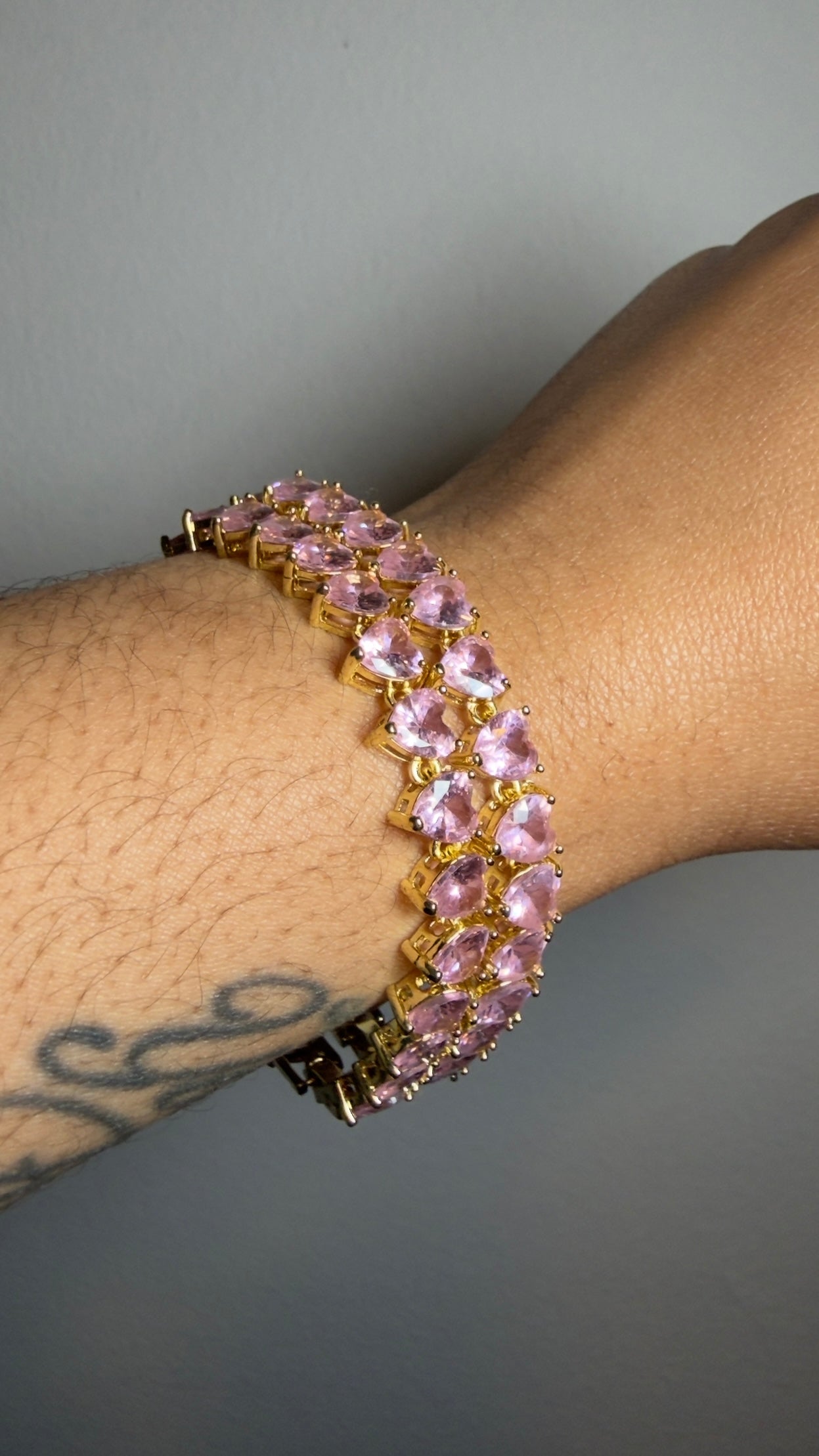 Gxld Pink Heart Bracelet