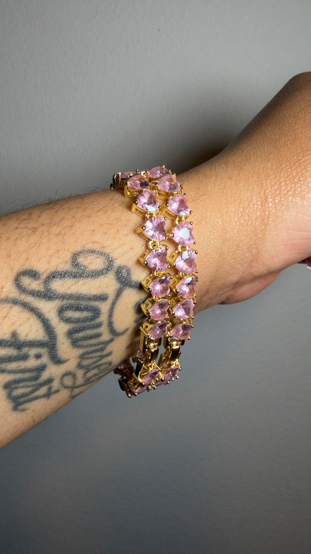 Gxld Pink Heart Bracelet