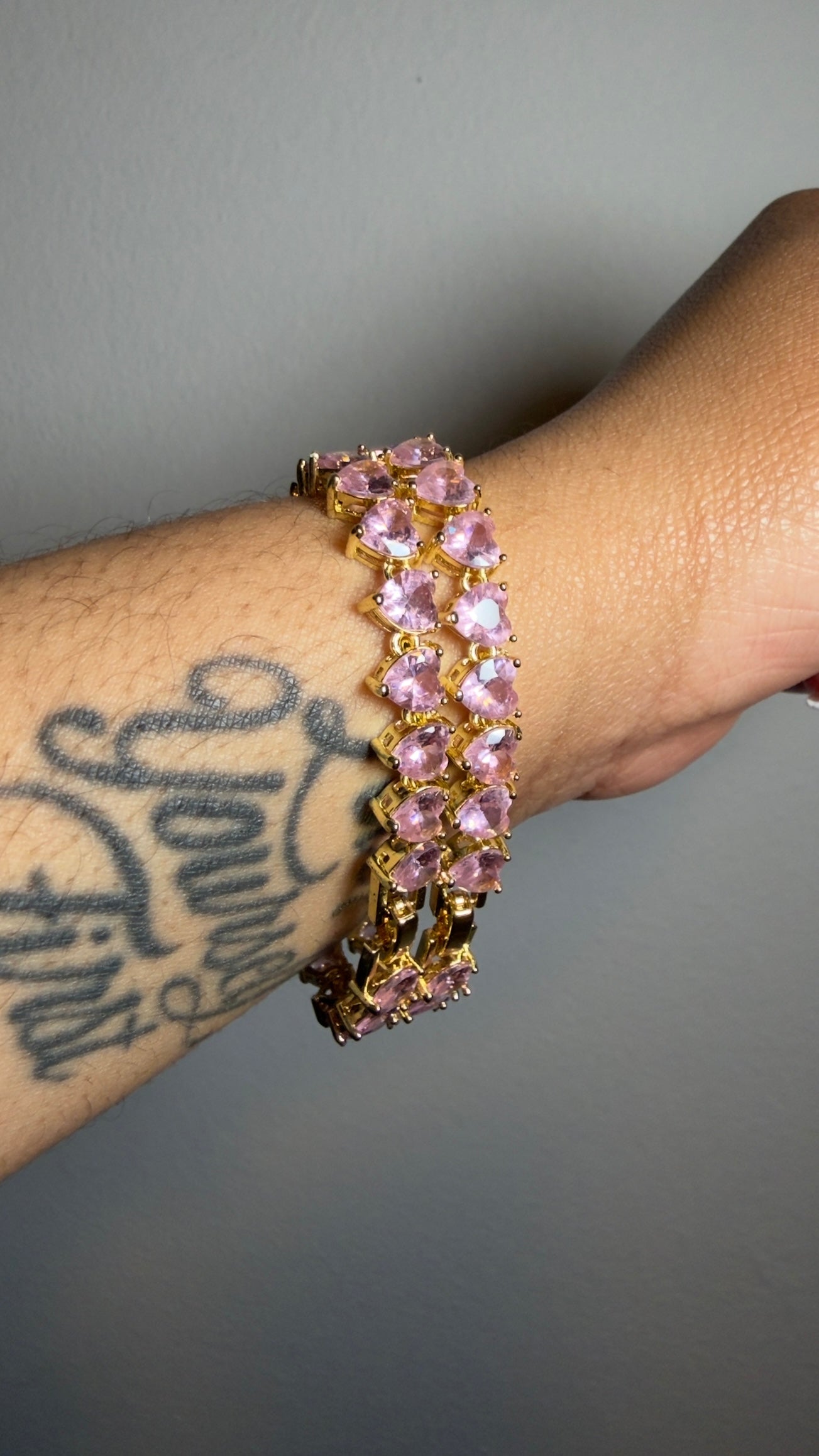 Gxld Pink Heart Bracelet